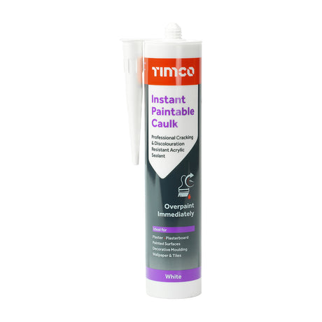 This is an image showing TIMCO Instant Paintable Caulk - 300ml - 1 Each Cartridge available from T.H Wiggans Ironmongery in Kendal, quick delivery at discounted prices.