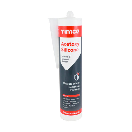This is an image showing TIMCO Acetoxy Silicone - Clear - 300ml - 1 Each Cartridge available from T.H Wiggans Ironmongery in Kendal, quick delivery at discounted prices.