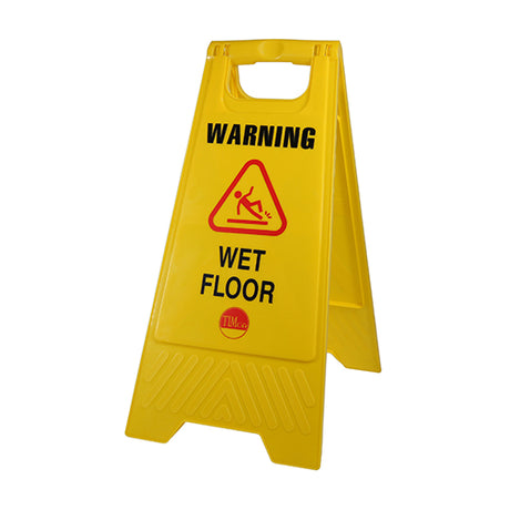 This is an image showing TIMCO A-Frame Safety Sign - Warning Wet Floor - 610 x 300 x 30 - 1 Each Bag available from T.H Wiggans Ironmongery in Kendal, quick delivery at discounted prices.