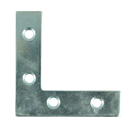 This is an image showing TIMCO Corner Plates - Zinc - 75 x 75 x 16 - 4 Pieces TIMpac available from T.H Wiggans Ironmongery in Kendal, quick delivery at discounted prices.