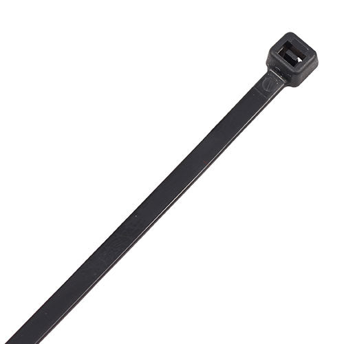 This is an image showing TIMCO Cable Ties - Black - 7.6 x 300 - 100 Pieces Bag available from T.H Wiggans Ironmongery in Kendal, quick delivery at discounted prices.