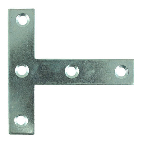 This is an image showing TIMCO Tee Plates - Zinc - 76 x 76 x 16 - 25 Pieces Box available from T.H Wiggans Ironmongery in Kendal, quick delivery at discounted prices.
