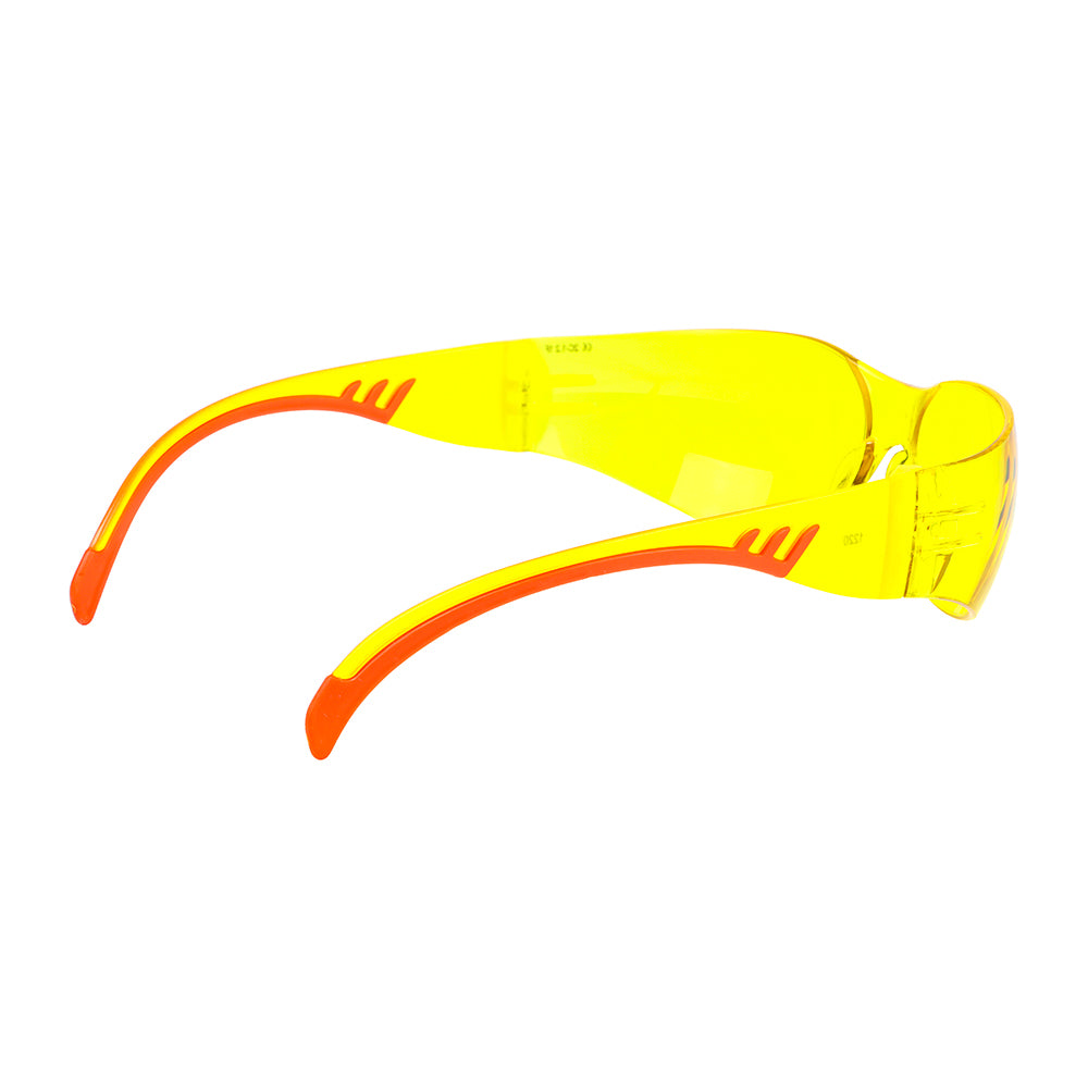 This is an image showing TIMCO Comfort Safety Glasses - Amber - One Size - 1 Each Bag available from T.H Wiggans Ironmongery in Kendal, quick delivery at discounted prices.