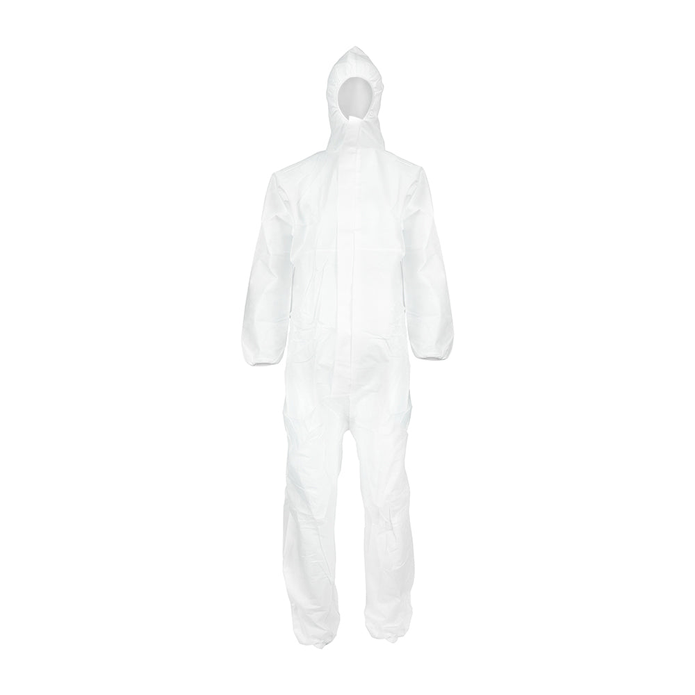 This is an image showing TIMCO Cat III Type 5/6 Coverall - High Risk Protection - White - X Large - 1 Each Bag available from T.H Wiggans Ironmongery in Kendal, quick delivery at discounted prices.