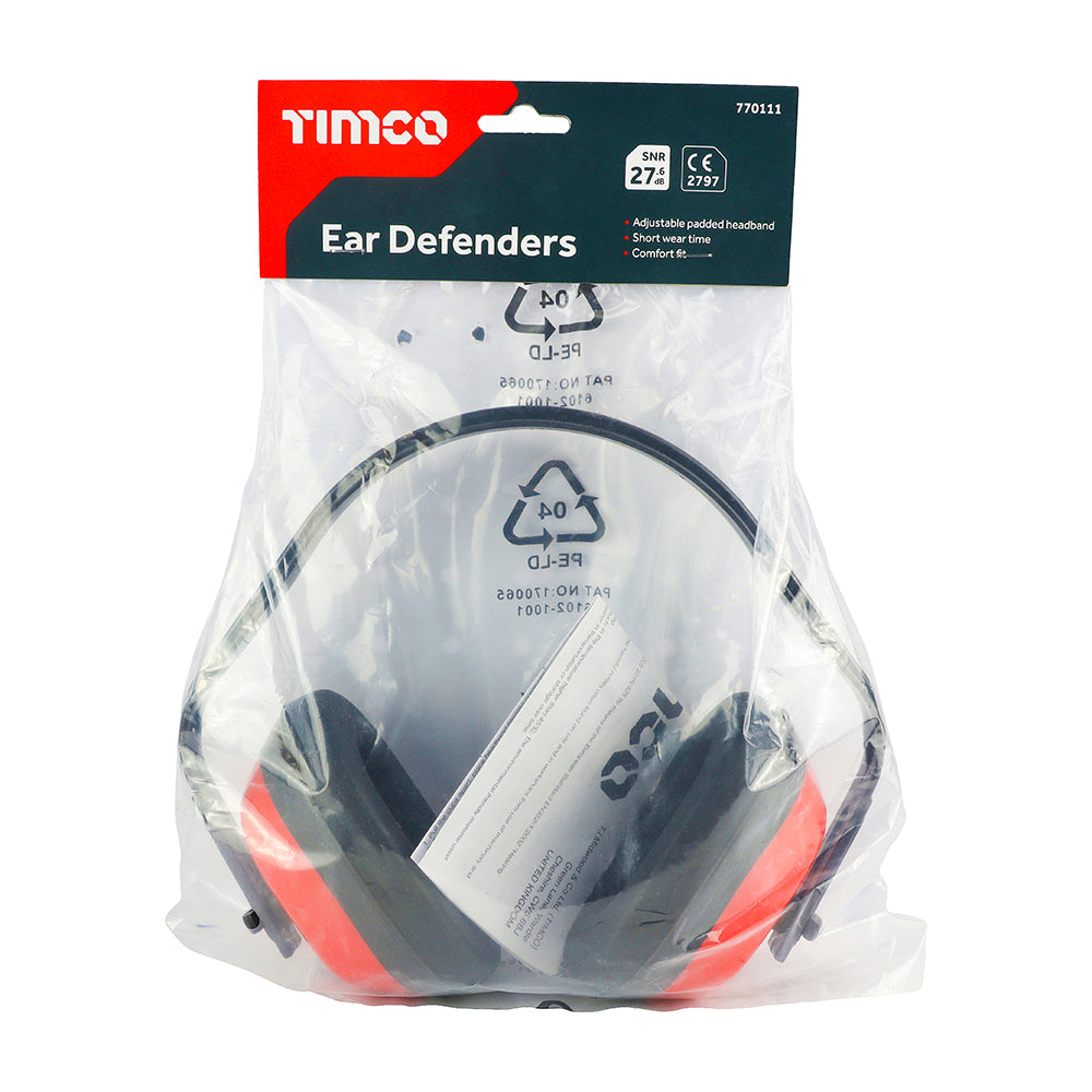 This is an image showing TIMCO Ear Defenders - 27.6dB - One Size - 1 Each Bag available from T.H Wiggans Ironmongery in Kendal, quick delivery at discounted prices.