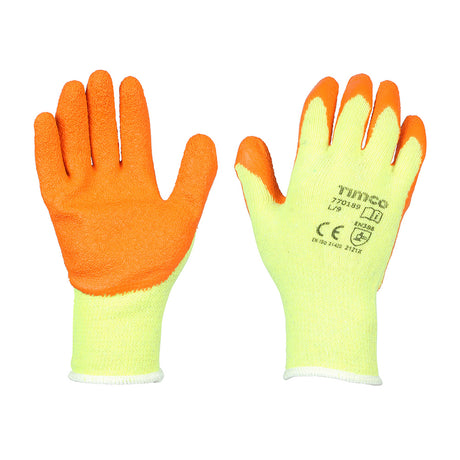 This is an image showing TIMCO Eco-Grip Gloves - Crinkle Latex Coated Polycotton - Multi Pack - Large - 12 Pieces Bag available from T.H Wiggans Ironmongery in Kendal, quick delivery at discounted prices.