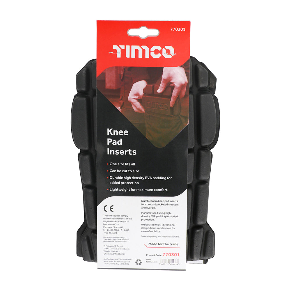 This is an image showing TIMCO Knee Pad Inserts - One Size - 1 Each Pack available from T.H Wiggans Ironmongery in Kendal, quick delivery at discounted prices.