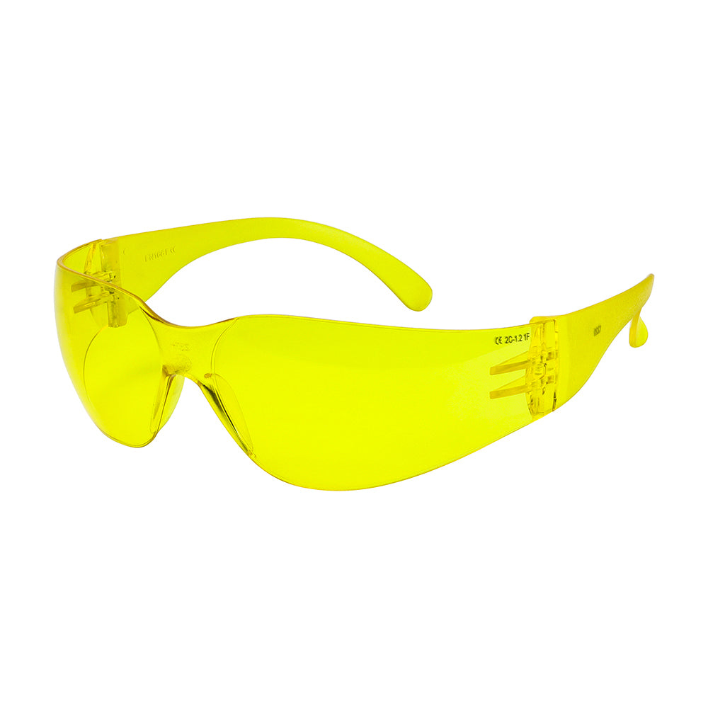 This is an image showing TIMCO Standard Safety Glasses - Amber - One Size - 1 Each Bag available from T.H Wiggans Ironmongery in Kendal, quick delivery at discounted prices.