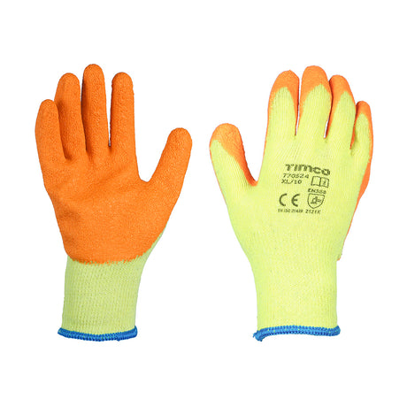 This is an image showing TIMCO Eco-Grip Gloves - Crinkle Latex Coated Polycotton - Multi Pack - X Large - 12 Pieces Bag available from T.H Wiggans Ironmongery in Kendal, quick delivery at discounted prices.