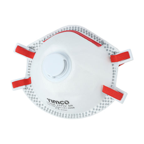 This is an image showing TIMCO FFP3 Moulded Masks with Valve - One Size - 5 Pieces Box available from T.H Wiggans Ironmongery in Kendal, quick delivery at discounted prices.