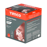 This is an image showing TIMCO FFP3 Moulded Masks with Valve - One Size - 5 Pieces Box available from T.H Wiggans Ironmongery in Kendal, quick delivery at discounted prices.