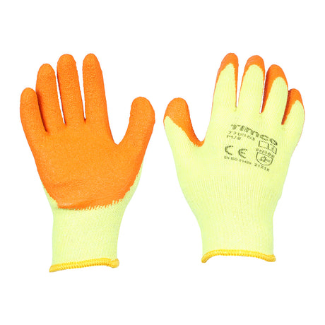 This is an image showing TIMCO Eco-Grip Gloves - Crinkle Latex Coated Polycotton - Multi Pack - Medium - 12 Pieces Bag available from T.H Wiggans Ironmongery in Kendal, quick delivery at discounted prices.