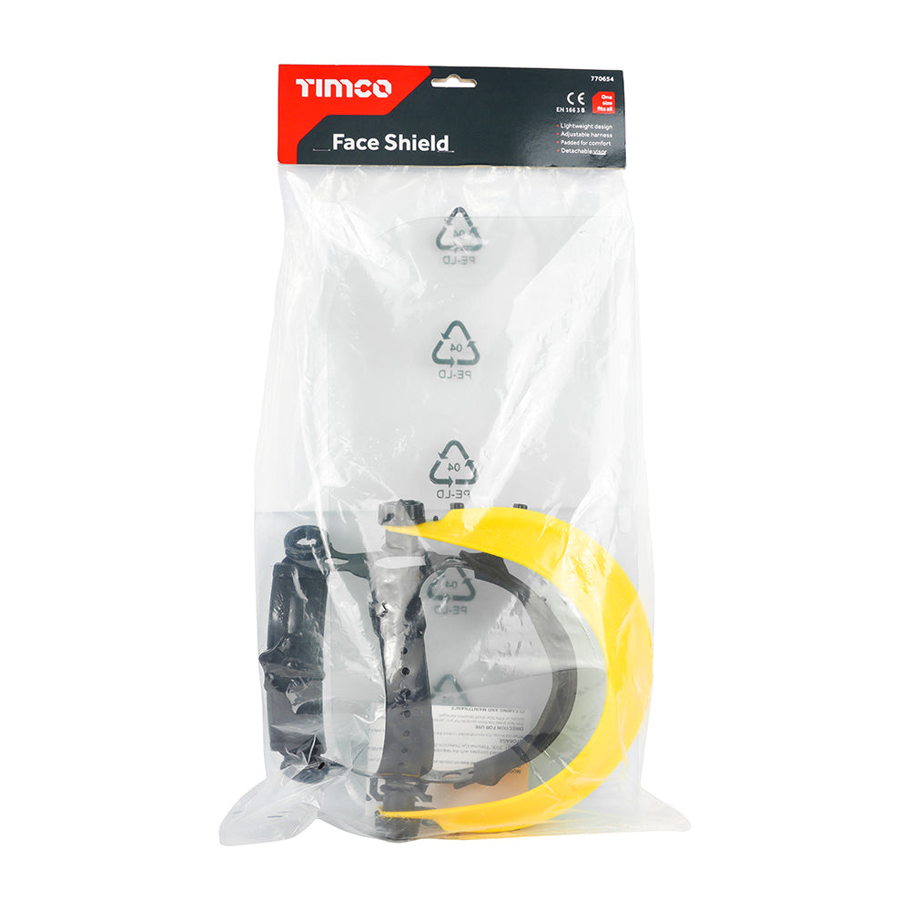 This is an image showing TIMCO Face Shield - Clear - 1 Each Bag available from T.H Wiggans Ironmongery in Kendal, quick delivery at discounted prices.