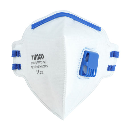 This is an image showing TIMCO FFP2 Fold Flat Masks with Valve - One Size - 3 Pieces Bag available from T.H Wiggans Ironmongery in Kendal, quick delivery at discounted prices.