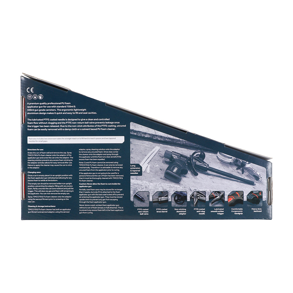 This is an image showing TIMCO Professional PU Foam Applicator Gun - 750ml & 500ml - 1 Each Box available from T.H Wiggans Ironmongery in Kendal, quick delivery at discounted prices.