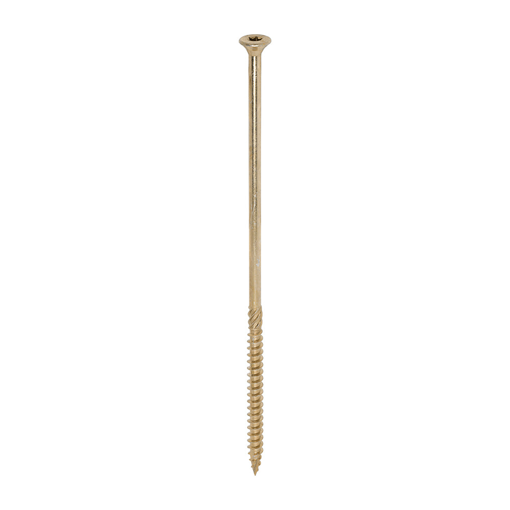 This is an image showing TIMCO C2 Clamp-Fix - TX - Double Countersunk with Ribs - Twin-Cut - Yellow - 8.0 x 225 - 50 Pieces Box available from T.H Wiggans Ironmongery in Kendal, quick delivery at discounted prices.