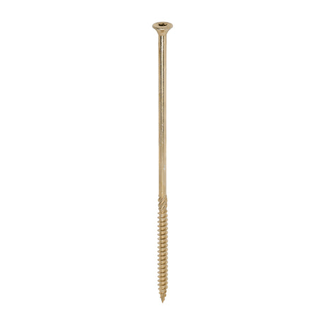 This is an image showing TIMCO C2 Clamp-Fix - TX - Double Countersunk with Ribs - Twin-Cut - Yellow - 8.0 x 225 - 50 Pieces Box available from T.H Wiggans Ironmongery in Kendal, quick delivery at discounted prices.
