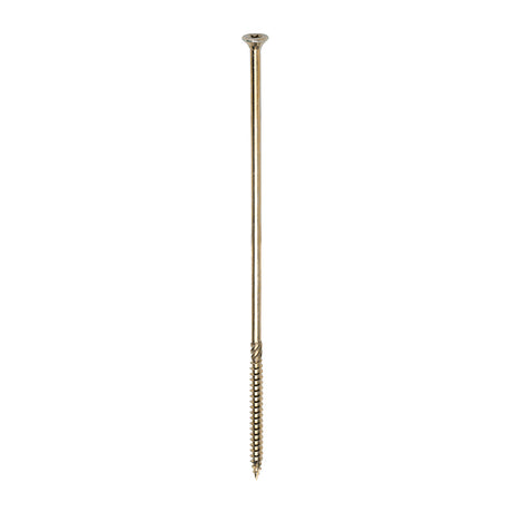 This is an image showing TIMCO C2 Clamp-Fix - TX - Double Countersunk with Ribs - Twin-Cut - Yellow - 8.0 x 275 - 25 Pieces Box available from T.H Wiggans Ironmongery in Kendal, quick delivery at discounted prices.