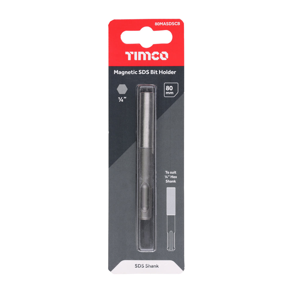 This is an image showing TIMCO Quick Release Magnetic Adaptor - 1/4 x 80 - 1 Each Blister Pack available from T.H Wiggans Ironmongery in Kendal, quick delivery at discounted prices.