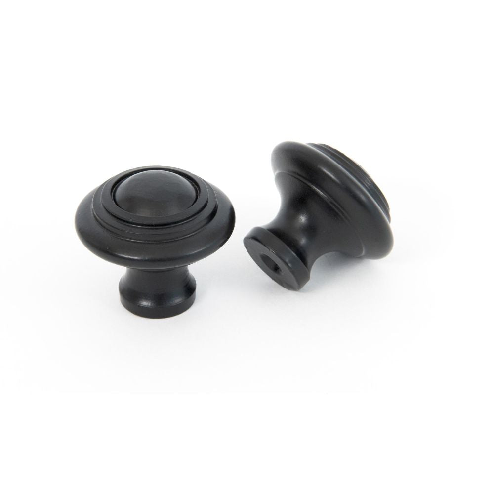 This is an image showing From The Anvil - Black Ringed Cabinet Knob - Small available from T.H Wiggans Architectural Ironmongery in Kendal, quick delivery and discounted prices