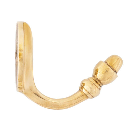 This is an image showing From The Anvil - Polished Brass Coat Hook available from T.H Wiggans Architectural Ironmongery in Kendal, quick delivery and discounted prices