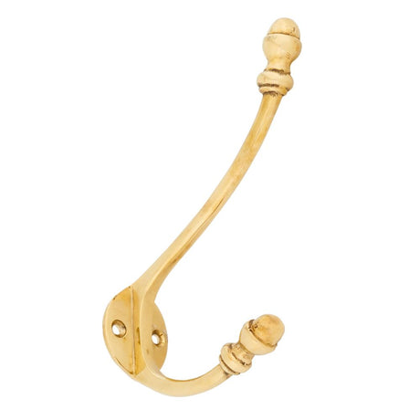 This is an image showing From The Anvil - Polished Brass 6 1/2" Hat & Coat Hook available from T.H Wiggans Architectural Ironmongery in Kendal, quick delivery and discounted prices