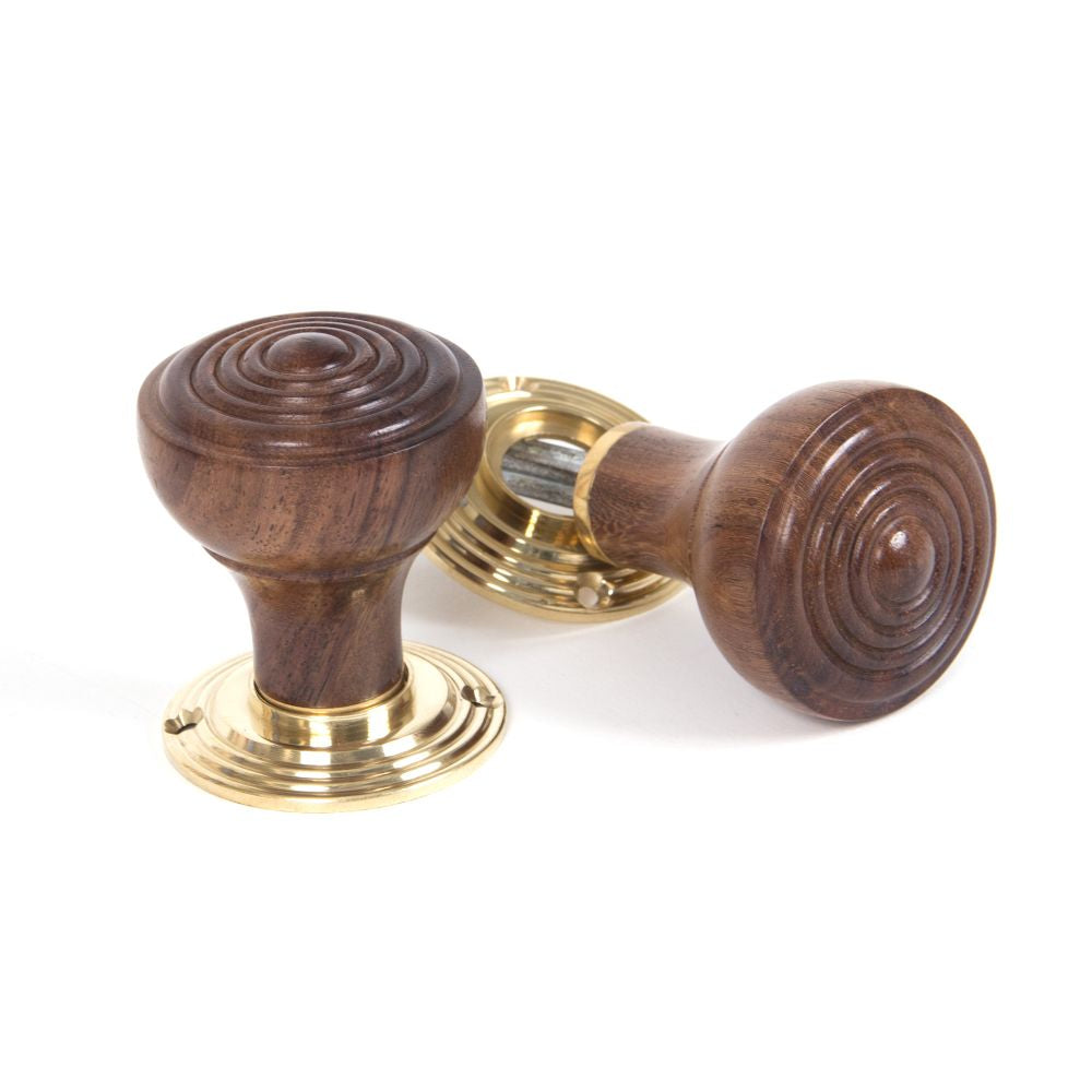 This is an image of From The Anvil - Rosewood Ringed Mortice/Rim Knob Set available to order from T.H Wiggans Architectural Ironmongery in Kendal, quick delivery and discounted prices.
