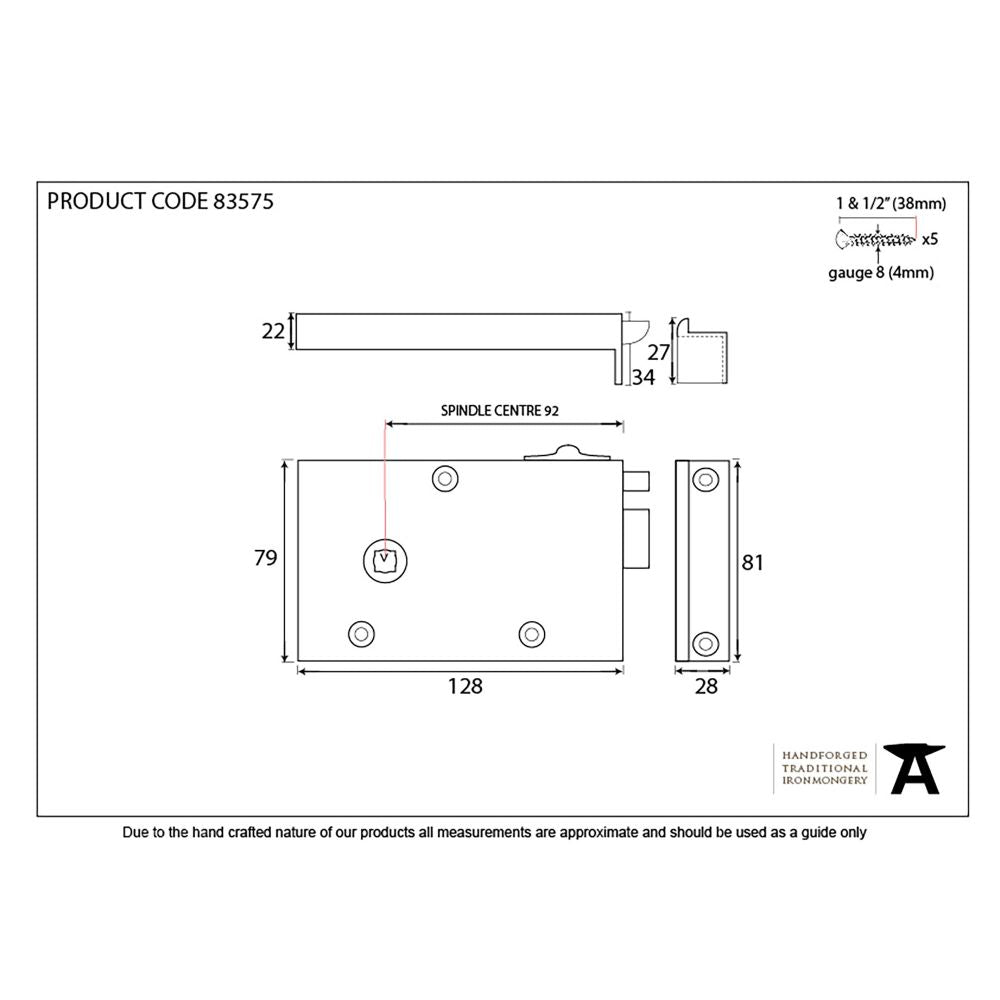 This is an image showing From The Anvil - Iron Left Hand Bathroom Latch available from T.H Wiggans Architectural Ironmongery in Kendal, quick delivery and discounted prices