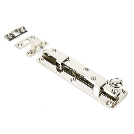 This is an image showing From The Anvil - Polished Nickel 6" Universal Bolt available from T.H Wiggans Architectural Ironmongery in Kendal, quick delivery and discounted prices