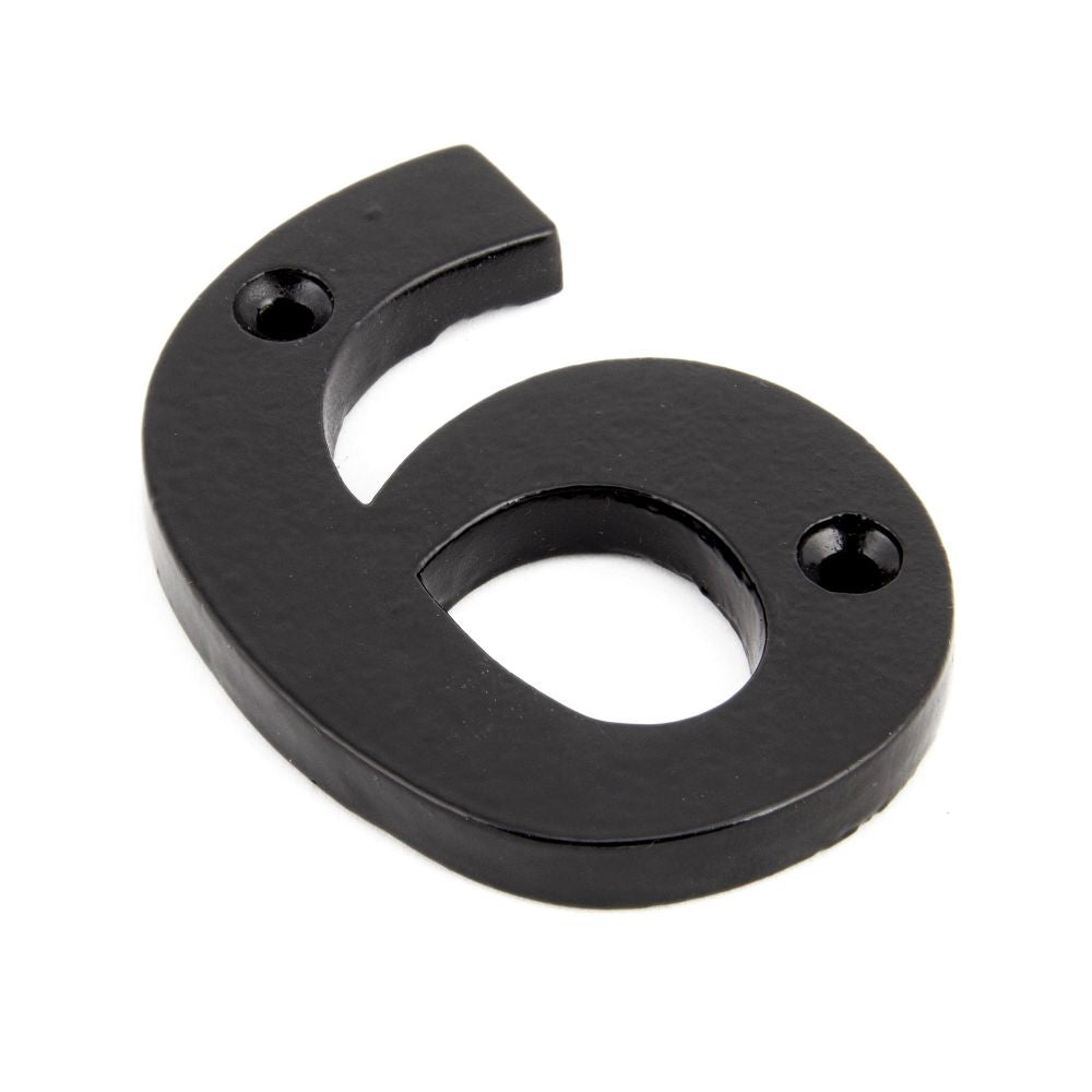 This is an image of From The Anvil - Black Numeral 6 available to order from T.H Wiggans Architectural Ironmongery in Kendal, quick delivery and discounted prices.