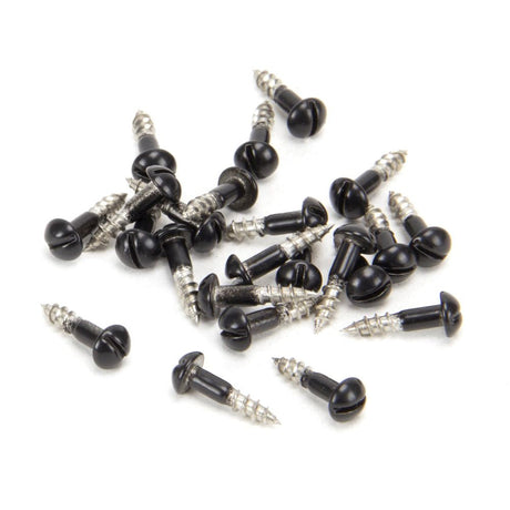 This is an image showing From The Anvil - Black SS 3.0 x 12 Roundhead Screws (25) available from T.H Wiggans Architectural Ironmongery in Kendal, quick delivery and discounted prices