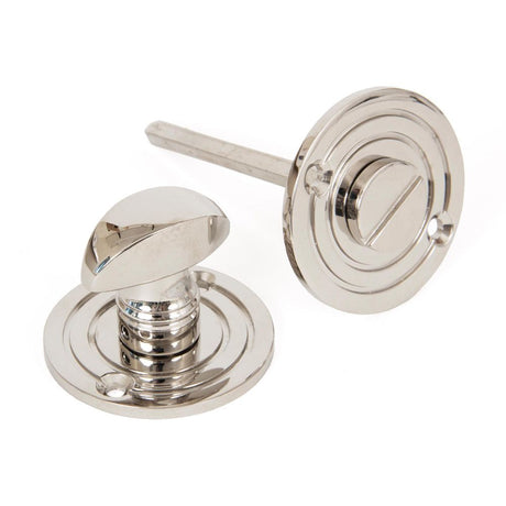 This is an image of From The Anvil - Polished Nickel Round Bathroom Thumbturn available to order from T.H Wiggans Architectural Ironmongery in Kendal, quick delivery and discounted prices.