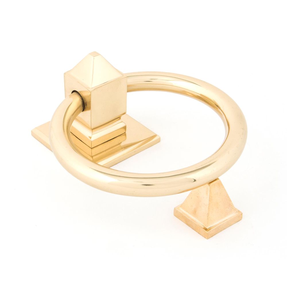 This is an image of From The Anvil - Polished Brass Ring Door Knocker available to order from T.H Wiggans Architectural Ironmongery in Kendal, quick delivery and discounted prices.