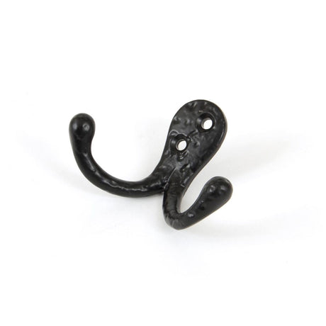 This is an image showing From The Anvil - Black Celtic Double Robe Hooks available from T.H Wiggans Architectural Ironmongery in Kendal, quick delivery and discounted prices