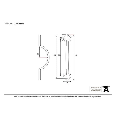 This is an image showing From The Anvil - Black 6" Sash Pull available from T.H Wiggans Architectural Ironmongery in Kendal, quick delivery and discounted prices