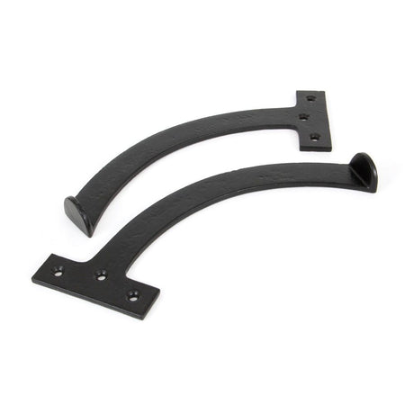 This is an image showing From The Anvil - Black 8.5" Quadrant Stay (Pair) available from T.H Wiggans Architectural Ironmongery in Kendal, quick delivery and discounted prices
