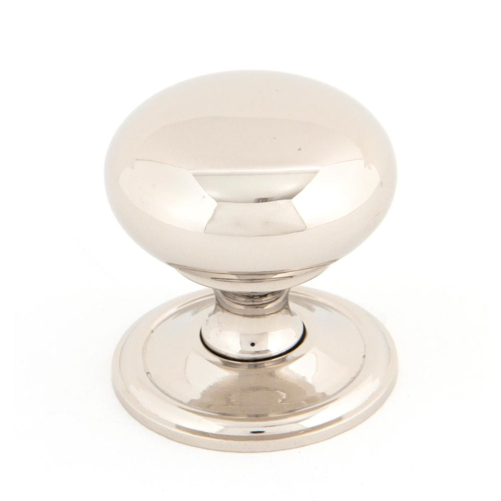 This is an image showing From The Anvil - Polished Nickel Mushroom Cabinet Knob 38mm available from T.H Wiggans Architectural Ironmongery in Kendal, quick delivery and discounted prices