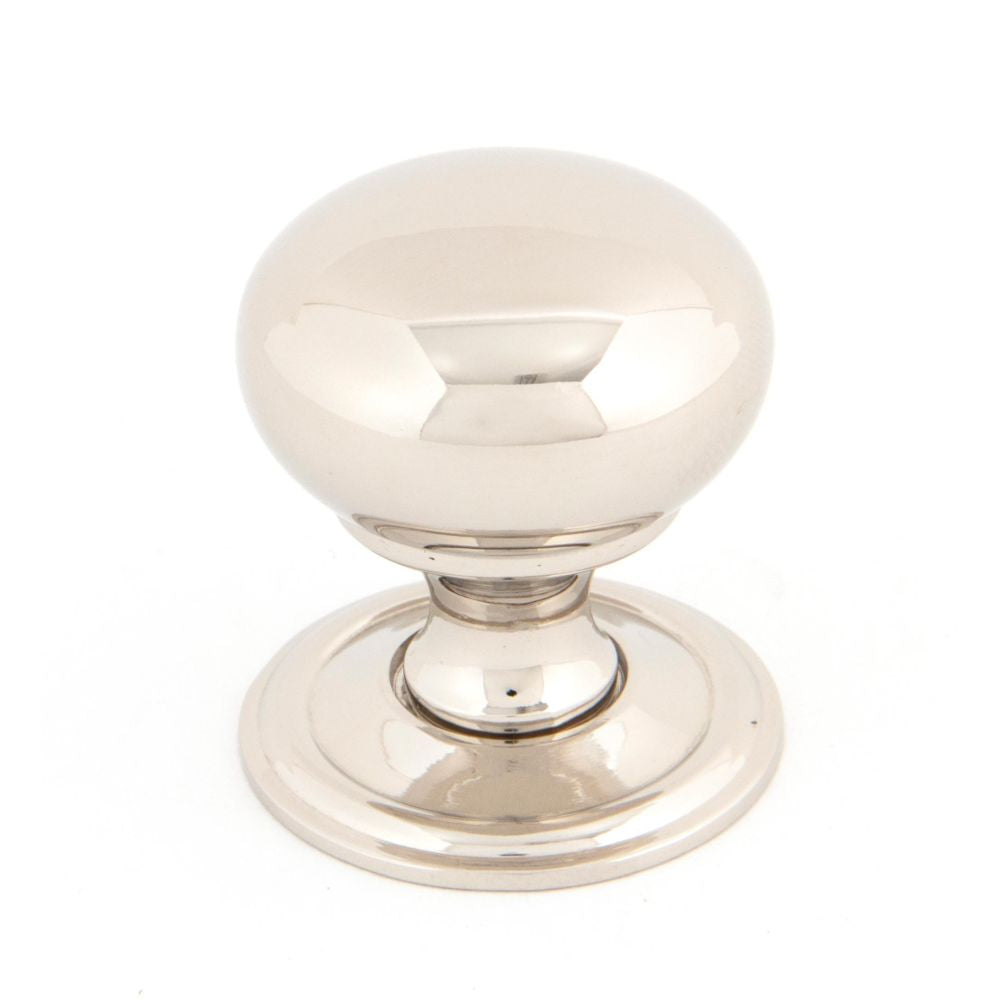 This is an image showing From The Anvil - Polished Nickel Mushroom Cabinet Knob 32mm available from T.H Wiggans Architectural Ironmongery in Kendal, quick delivery and discounted prices