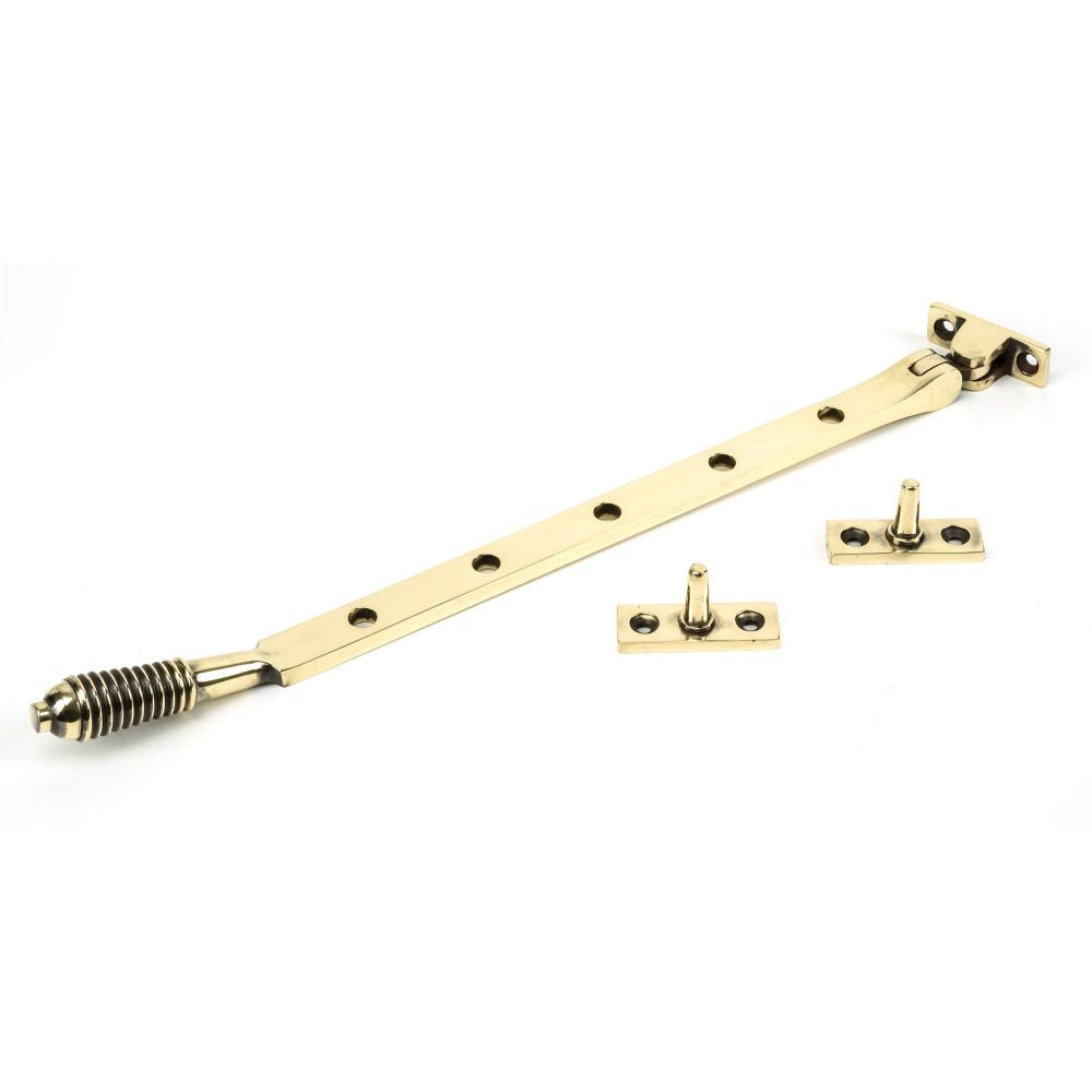 This is an image showing From The Anvil - Aged Brass 12" Reeded Stay available from T.H Wiggans Architectural Ironmongery in Kendal, quick delivery and discounted prices