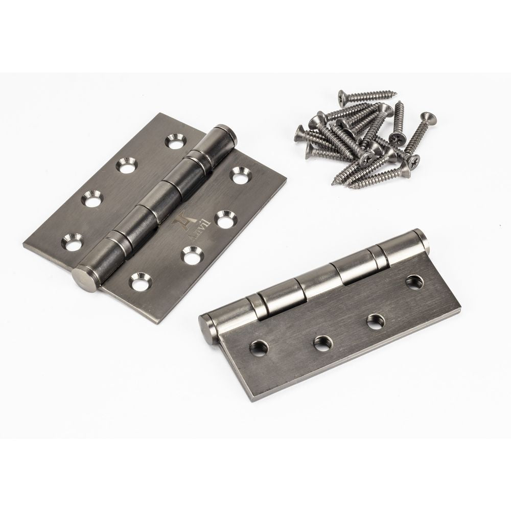 This is an image showing From The Anvil - Aged Bronze 4" Ball Bearing Butt Hinge (pair) ss available from T.H Wiggans Architectural Ironmongery, quick delivery and discounted prices
