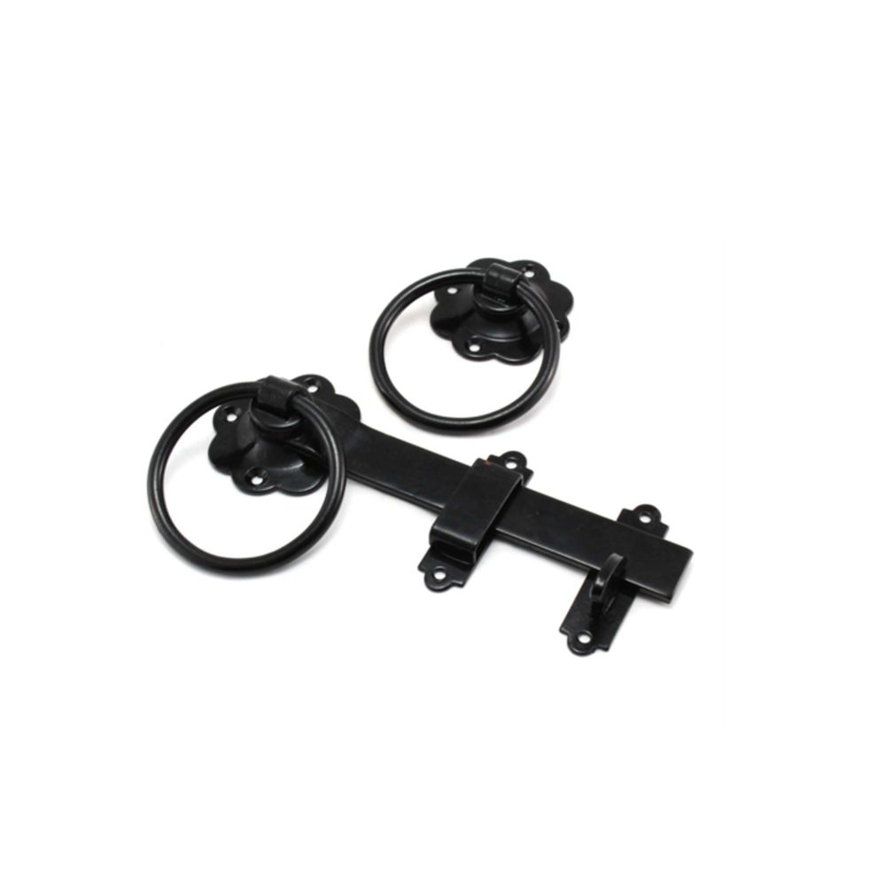This is an image of Spira Brass - Ring Gate Latch - Plain Black available to order from T.H Wiggans Architectural Ironmongery in Kendal, quick delivery and discounted prices.