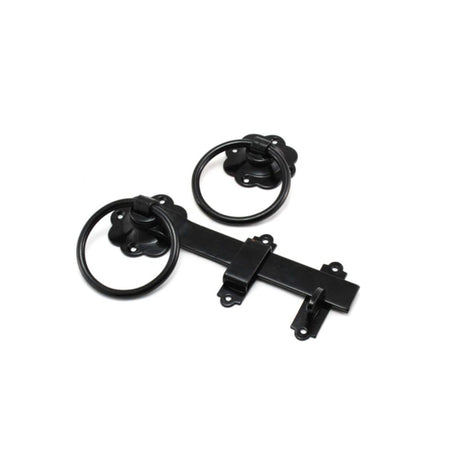 This is an image of Spira Brass - Ring Gate Latch - Plain Black available to order from T.H Wiggans Architectural Ironmongery in Kendal, quick delivery and discounted prices.