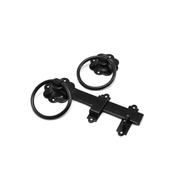 This is an image of Spira Brass - Ring Gate Latch - Plain Black available to order from T.H Wiggans Architectural Ironmongery in Kendal, quick delivery and discounted prices.