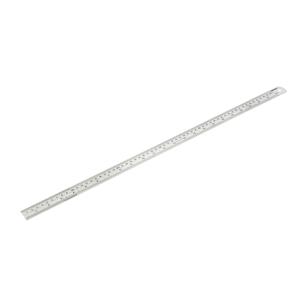 This is an image showing TIMCO Steel Ruler - 600mm - 1 Each Wallet available from T.H Wiggans Ironmongery in Kendal, quick delivery at discounted prices.