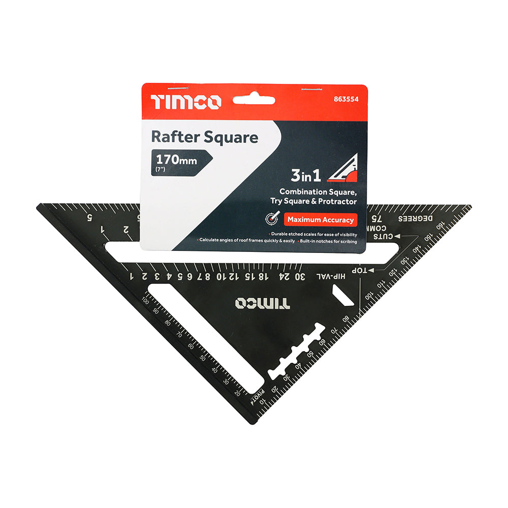 This is an image showing TIMCO Rafter Square - 170mm - 1 Each Header Card available from T.H Wiggans Ironmongery in Kendal, quick delivery at discounted prices.