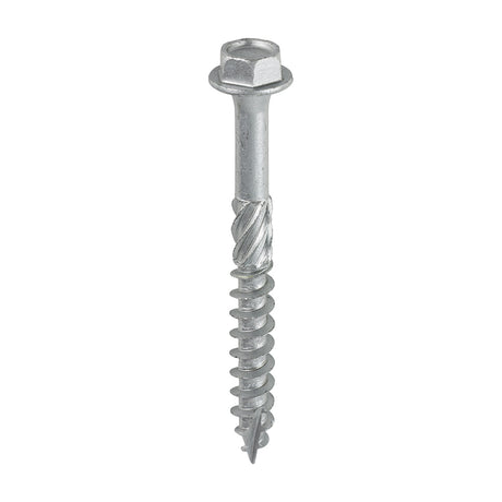 This is an image showing TIMCO Hex Head Timber Screw - Silver - 8.0 x 75 - 10 Pieces TIMbag available from T.H Wiggans Ironmongery in Kendal, quick delivery at discounted prices.