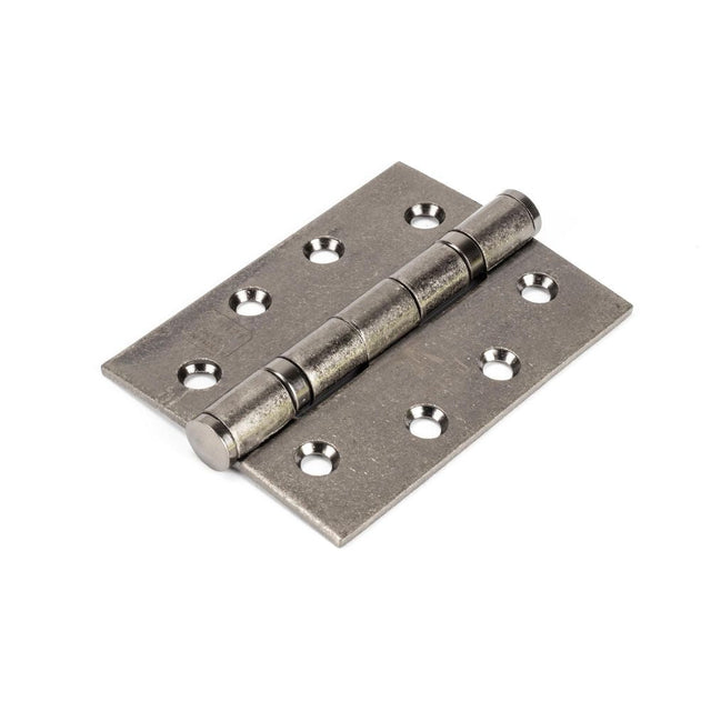 This is an image showing From The Anvil - Pewter 4" Ball Bearing Butt Hinge (Pair) ss available from T.H Wiggans Architectural Ironmongery in Kendal, quick delivery and discounted prices
