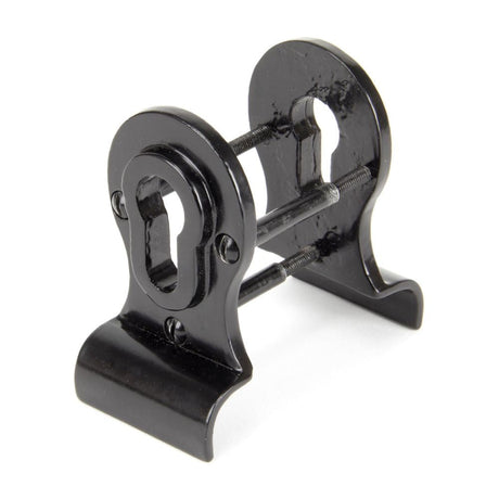 This is an image of From The Anvil - Black 50mm Euro Door Pull (Back to Back fixings) available to order from T.H Wiggans Architectural Ironmongery in Kendal, quick delivery and discounted prices.
