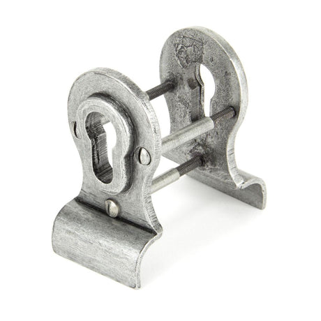 This is an image of From The Anvil - Pewter 50mm Euro Door Pull (Back to Back fixings) available to order from T.H Wiggans Architectural Ironmongery in Kendal, quick delivery and discounted prices.