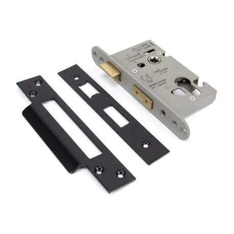 This is an image showing From The Anvil - Black 2?" Euro Profile Sash Lock available from T.H Wiggans Architectural Ironmongery in Kendal, quick delivery and discounted prices